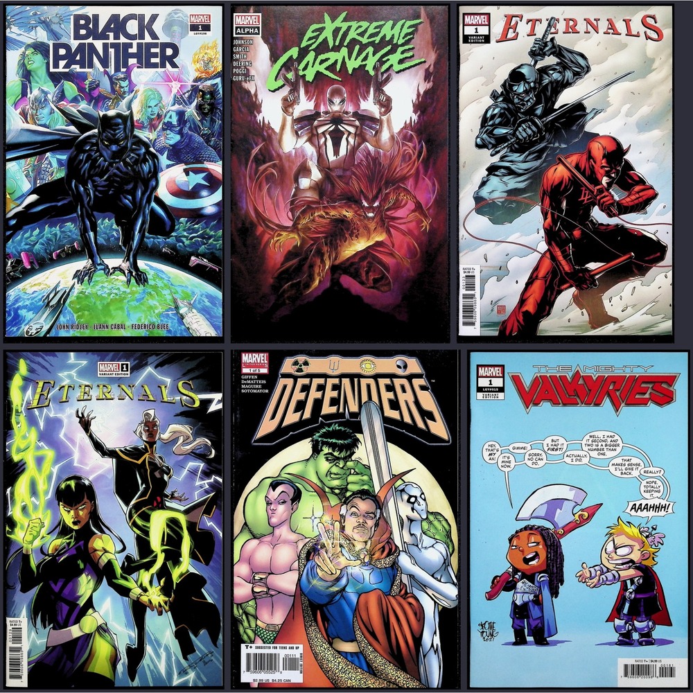 Marvel Comics #1 Variant Lot‎ Black Panther Carnage Eternals Skottie Young